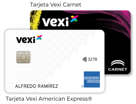 Tarjeta Vexi Carnet y Tarjeta Vexi American Express